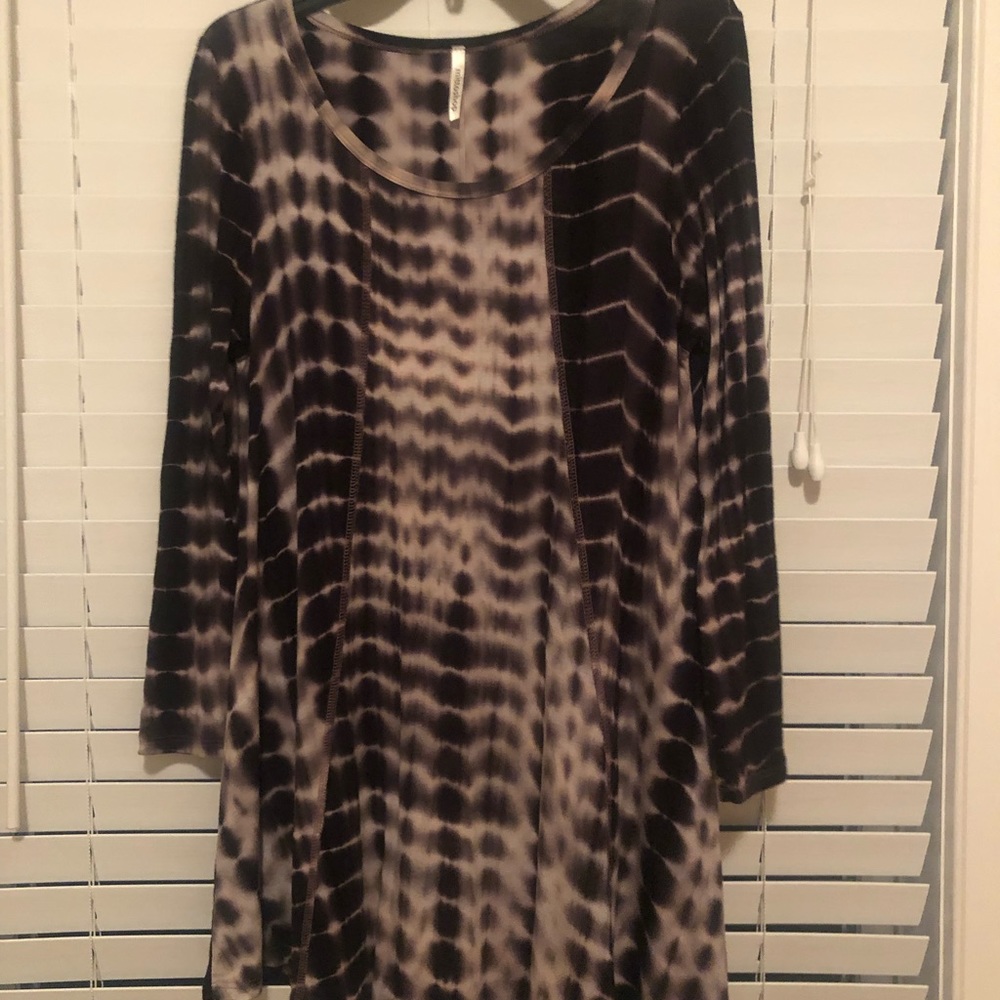 long sleeve tie dye dress